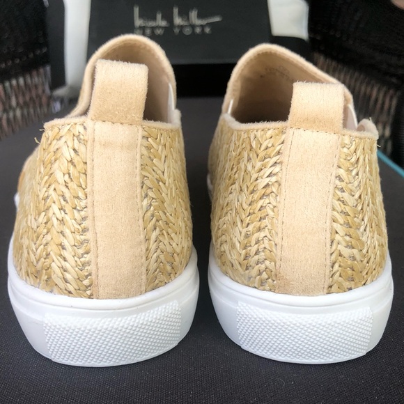 NICOLE MILLER Tonnille Raffia Slip On Sneakers 9 NIB - Picture 9 of 14